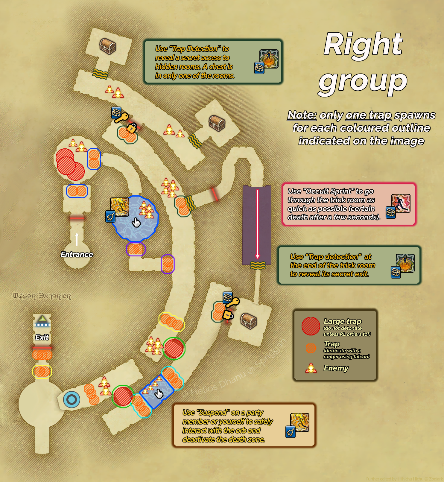 Trap locations, right side